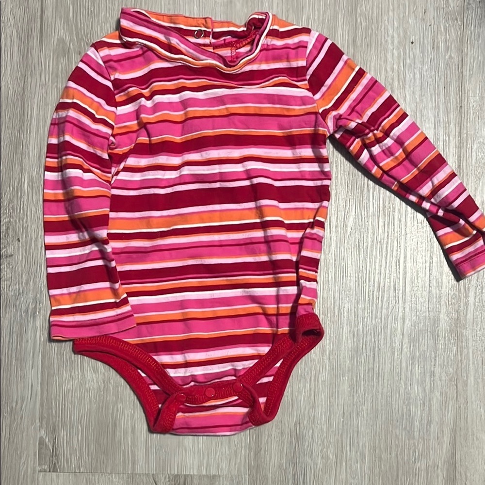 Striped Pink and‎ Red Kids One Piece